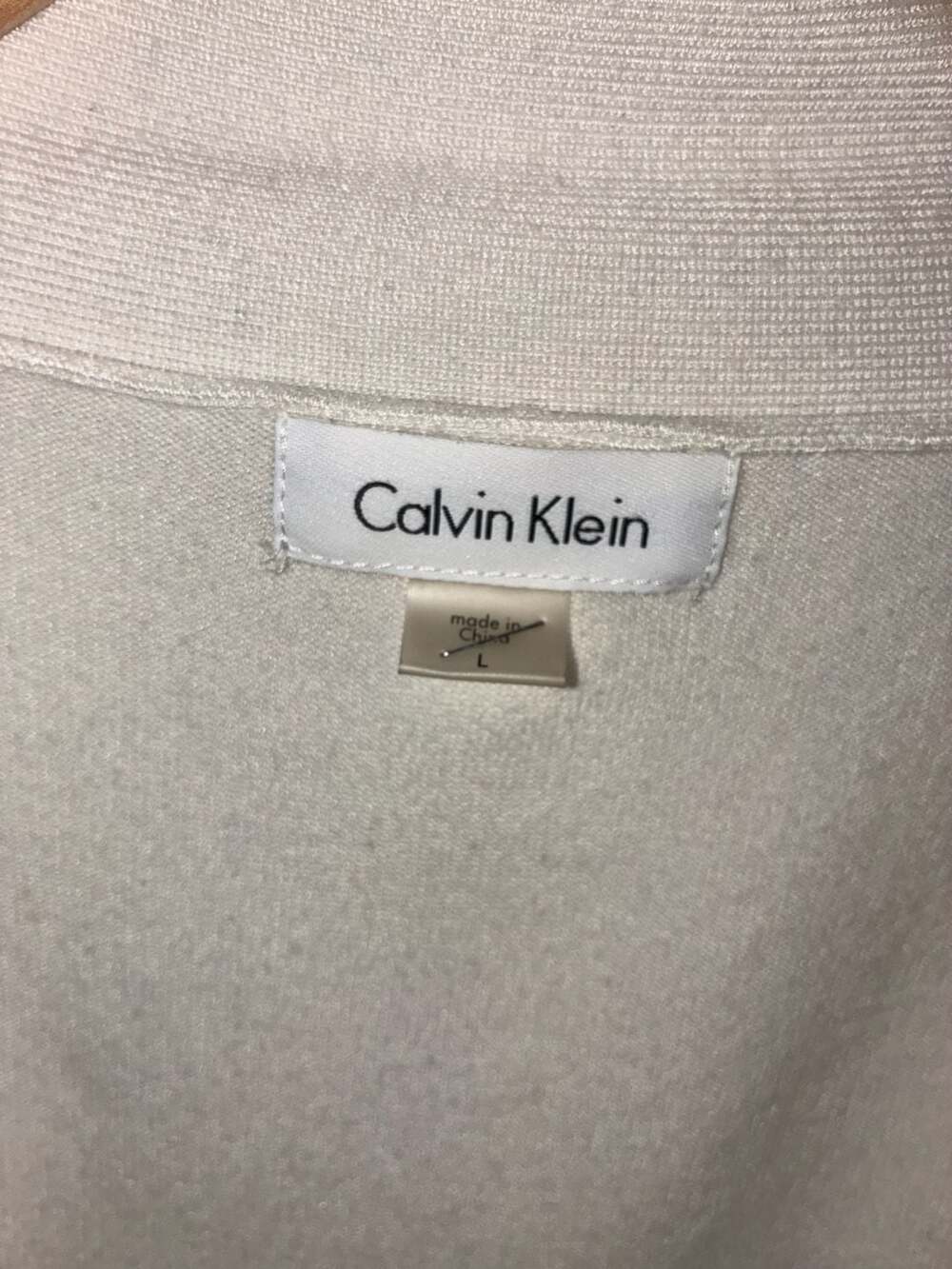 Calvin Klein Women's Cream Open Front Cropped Cardigan Size L - Picture 5 of 6